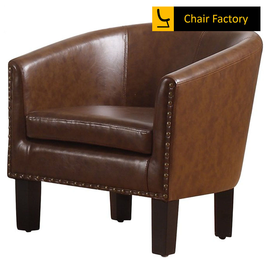 Ginger Brown Leatherette Accent Chair